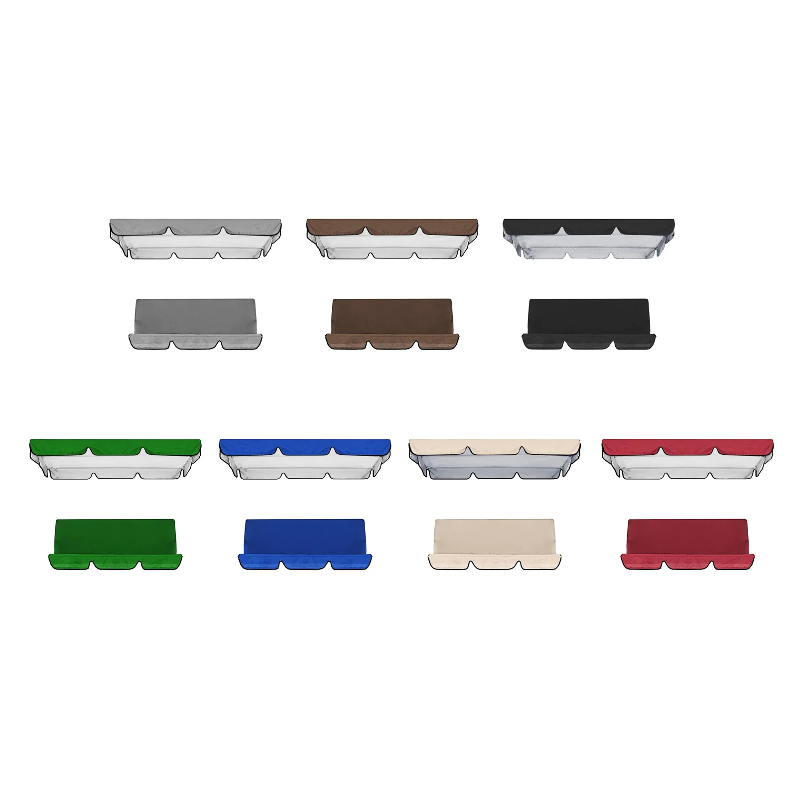 Swing Cover Swing Canopy Awning Set Waterproof Yard Swing Cushion Cover 3 Person Seat Cover Kit for Garden 3 Seat Chair