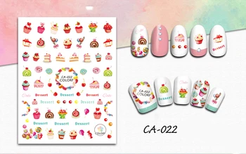 

3D Stickers for Nails Sweet Candy Cherry Cake Nails Art Decoration Manicure Sticker Decals Slider Nail Foil Tips Accessories