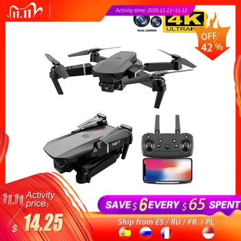 E88 pro drone 4k HD dual camera visual positioning 1080P WiFi  fpv drone  height preservation rc quadcopter