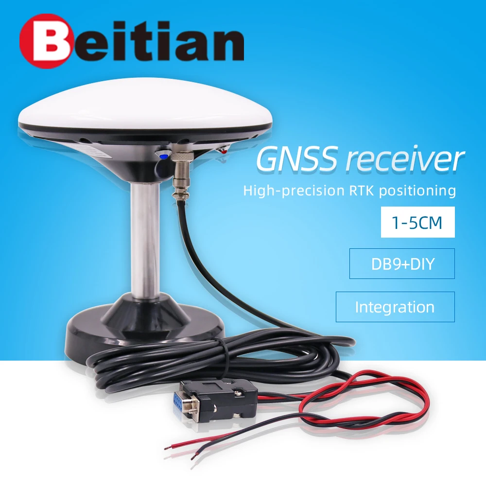 BEITIAN Высокоточный RTK GNSS GPS-приемник RS232 уровень 3m DB9 Женский внешний 5 В шнур питания