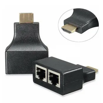 

Hdmi Extender To Dual Rj45 Over Cat 5E/6 Network Ethernet 4K Adapter Hd 1080P Hdmi Extended Network Ethernet 4K Adapter