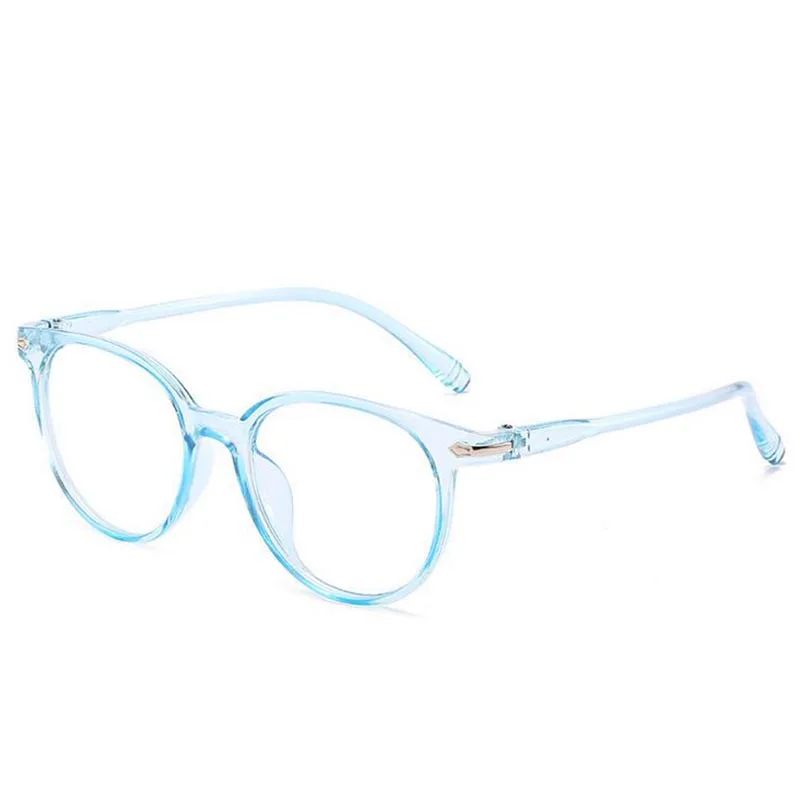blue frame Женские очки, мужские очки с защитой от синего света, круглые очки с прозрачными линзами, оптические очки 0-0,5-1,0-1,5-2,0-2,5-3,0-6,0 - Цвет оправы: blue frame