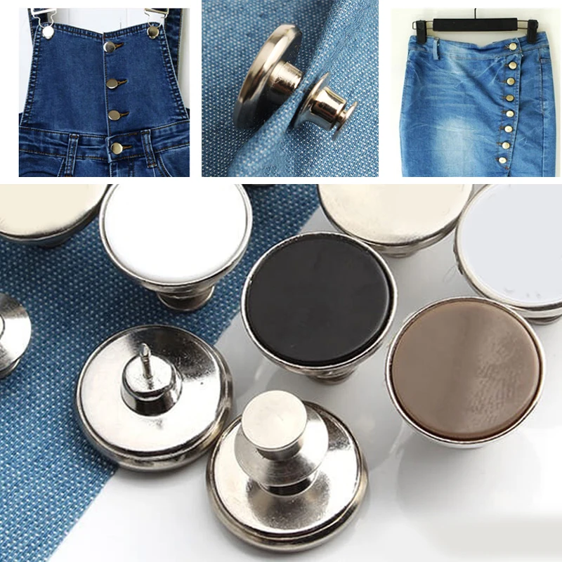 2pcs/set Metal Gold Silver Jeans Buttons High Quality Bronze Tone Mixed Button Clothing Accessories wholesale | Дом и сад