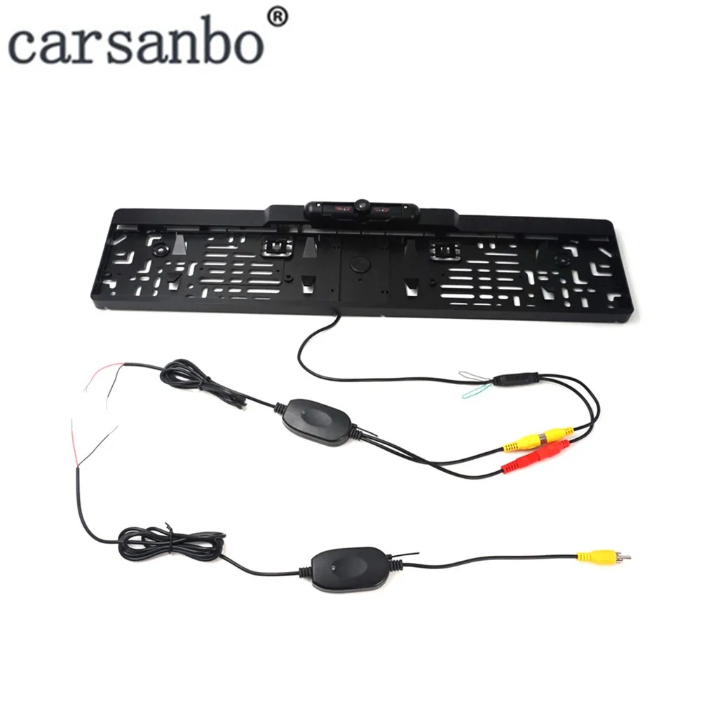

Eu License Plate Frame Front Rear View Camera Infrared light Night Vision Car Camera with 2.4G Wireless transmitter and receiver