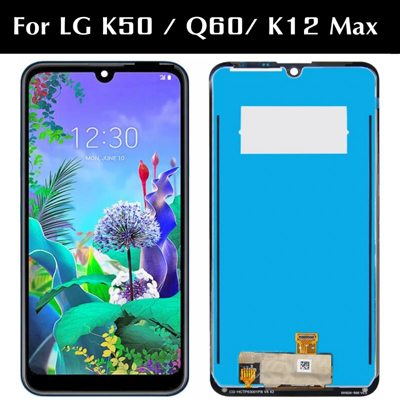 K12 Max Q60 NEGRA PREMIUM Pantalla LCD táctil para LG K50 LM-X520HM