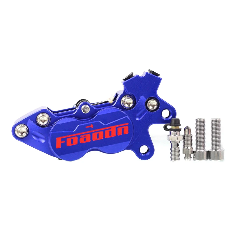CNC мотоциклетные скутеры 40 мм тормозные суппорты с 4 поршневые 32*27 мм для Yamaha Honda Kawasaki Moto Racing Dirt Bike универсальные - Цвет: Blue Right