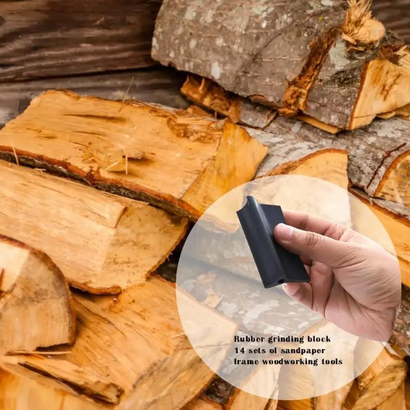 

14pcs Woodworking Sandpaper Save Time and Effort Various Specifications Polishing Pad Hand Grinding Block Abrasive Tools