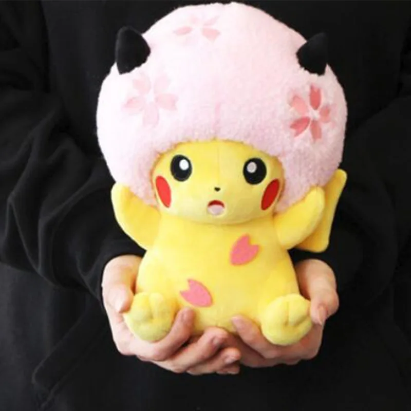 TAKARA TOMY Pokemon Cherry Blossoms Pikachu Plush Toy  Doll Stuffed Kawaii Gift for Girl Friend Hobby Collectible