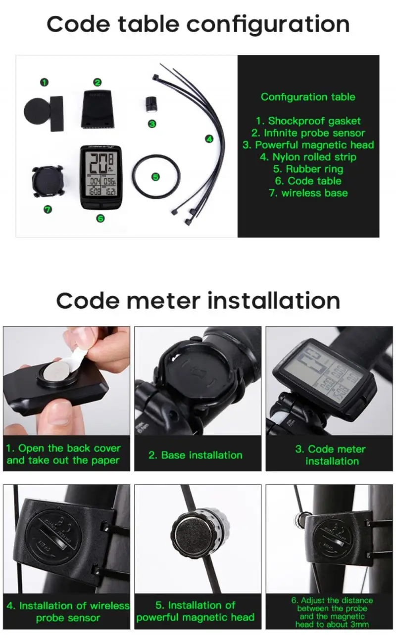 Waterproof Bicycle Computer Wireless MTB Bicycle Speedometer Stopwatch Cycling LED Digital Rate Counter Bike Accessories INBIKE
