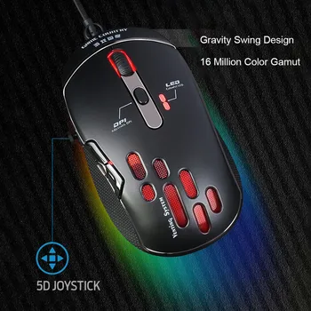 

Wired Gaming Mouse Gamer 5D JOYSTICK 4000DPI 7 Buttons Ergonomi USB Computer Mice Mause Computer Ergonomic Mouse For laptop