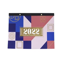 Calendrier mural bronzant coloré, papier de haute qualité, ligne de presse facile à déchirer, calendrier mural quotidien, hebdomadaire, mensuel, 2022 