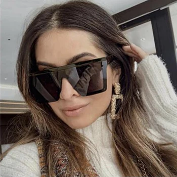 

Sun glasses for women classic black Square oversized glasses women's 2020 woman trend rimless sunglasses oculos de sol