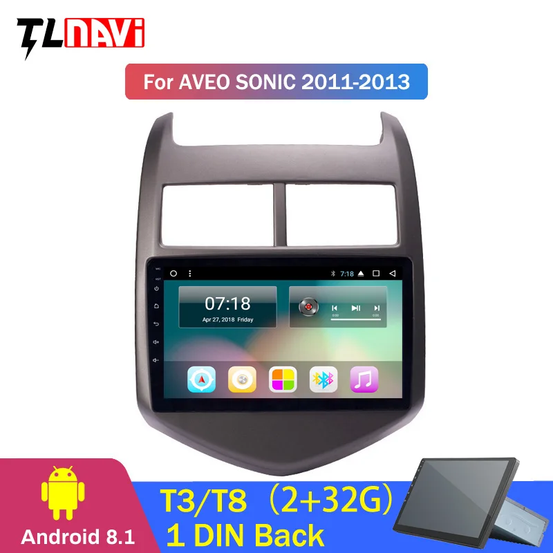 Discount 2G RAM 32G ROM 9 inch android 8.1 car dvd multimedia gps navigation system for Chevrolet Aveo/Sonic 2011-2013 1