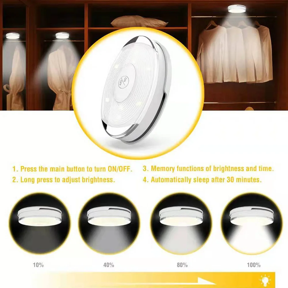 Battery Powered Bedroom Hallway Night Lamp LED Lighting Universal Kitchen Wardrobe 3D Indoor Stairs Cabinet Light Self Adhesive