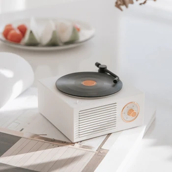 

New Atomic Black Glue Phonograph Wireless Bluetooth Speaker Retro Gramophon o Colorful Music Player Gift White