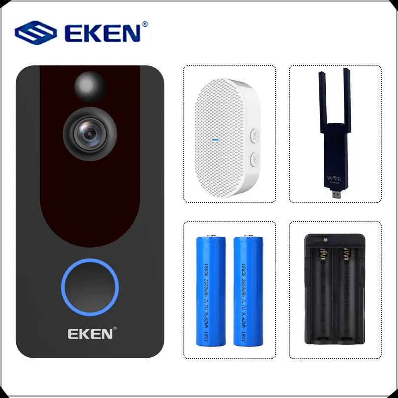 EKEN V7 1080P WiFi inteligente timbre Video cámara Visual intercomunicador con timbre de IP de la puerta inalámbrica cámara de seguridad