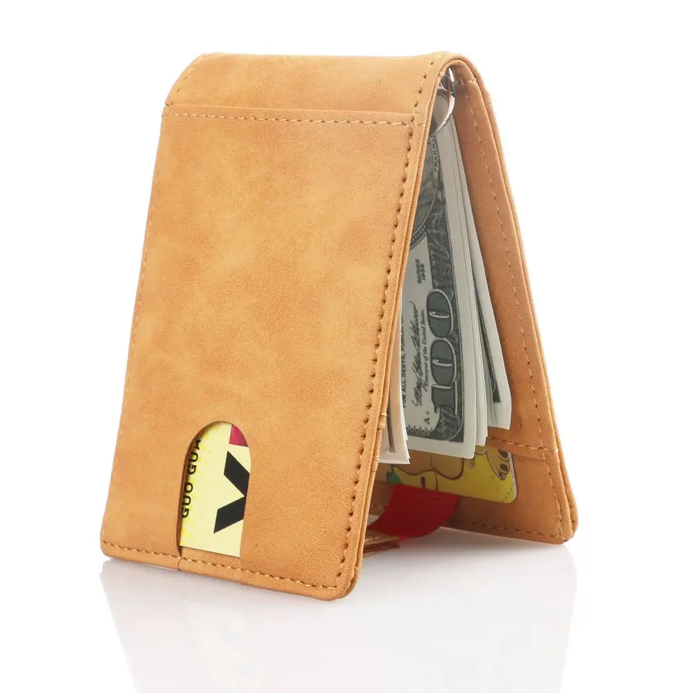 TRASSORY RFID Blocking Leather Money Clip Sim Pocket Wallet Business Credit Card Case Holder Cover