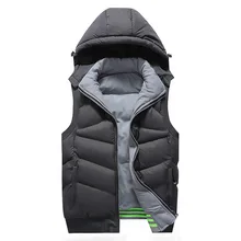 Autumn And Winter Men Double-sided Wear Waistcoat Thick Hooded down Cotton Vest Couples Hooded MEN'S Outerwear