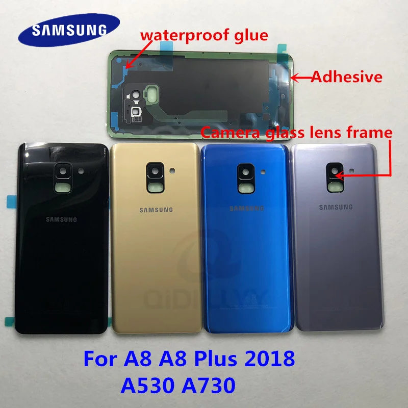 Задняя крышка A8 + стекло для Samsung Galaxy Plus 2018 A730 A730F задняя из стекла Корпус задней
