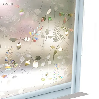 

30*200 Cm Rainbow Decorative Window Film Heat Control Frosted Glass Stickers Stained Privacy Christmas Decorations For Home