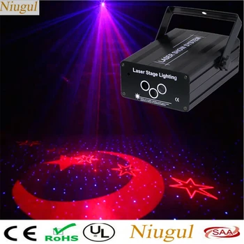 

Sound Auto Control Star With Moon Patterns Stage Laser Lighting RGB Scanner Laser Show System DJ Home Party Star Effect Laser