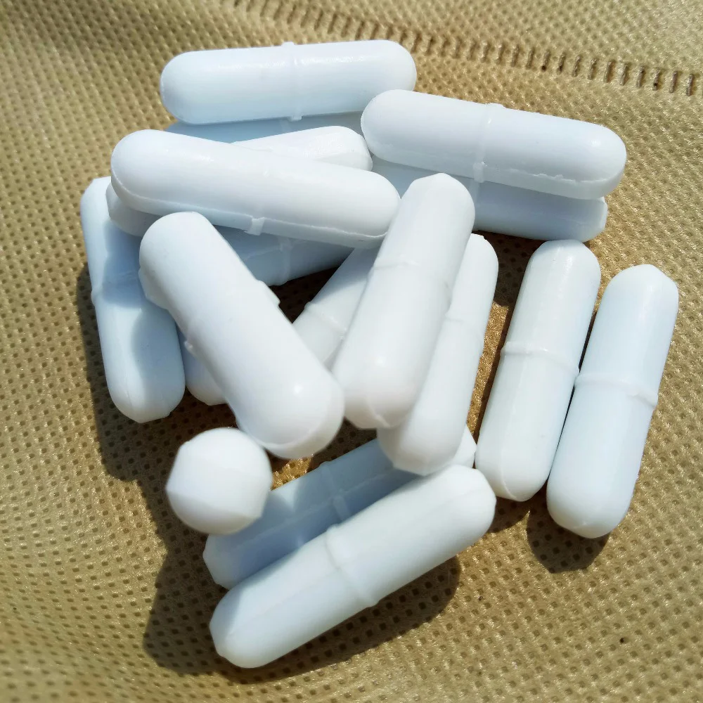 10 piezas de mezclador magn/ético PTFE para uso en laboratorio color blanco