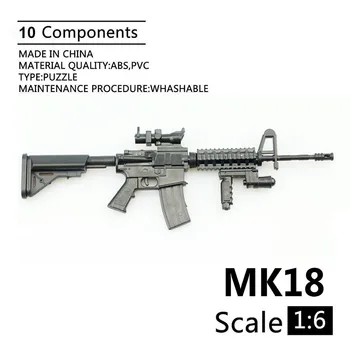 

1:6 MK18 Carbine Assault Rifle Gun Plastic Assembled Firearm Puzzle Model For 1/6 Soldiers Military Weapons Building Blocks