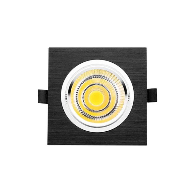 Квадратный встроенный, светодиодный, затемненый квадратный потолочный светильник COB AC85-265V 5 Вт/9 Вт/12 Вт/15 Вт Светодиодный точечный светильник украшение потолочная лампа