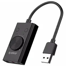 Orico External Usb Sound Card Stereo Mic Speaker Headset Audio Jack Cable Adapter Mute Switch Volume Adjustment