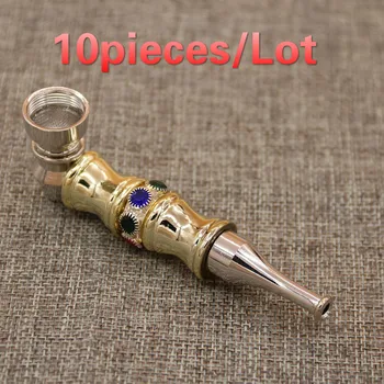 

10pieces/Lot Stylish and exquisite smoked metal pipe portable creative pipe vanilla cigarette smoking pipe smoking pipe
