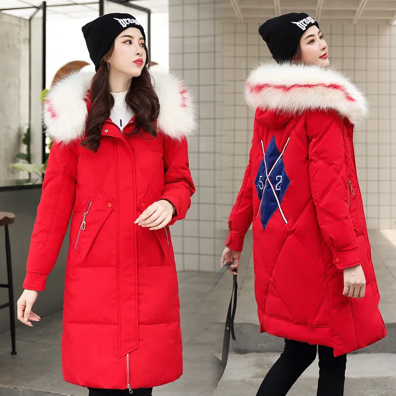 

Photo Shoot South Korea Dongdaemun Slim Fit down Jacket Cotton-padded Clothes Women's 2019 New Style Winter Mid-length Waist Hug