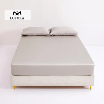 

Lofuka 100% Silk Light Coffee Fitted Sheet Extreme Comfort Queen King Bed Sheet With Elastic Band Mattress Cover Pillowcase