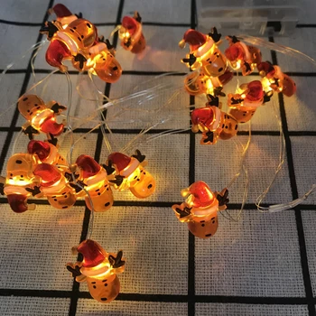 

2M 20Leds Halloween LED Strip Christmas Tree Pumpkin Santa Claus LED String Fairy Lights Without Battery Garlands Garden Decor