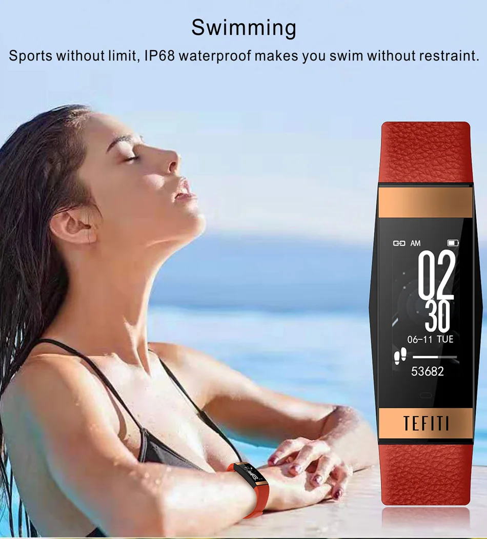 E78 смарт-браслет для женщин помада Стиль IP68 Водонепроницаемый трекер сна здоровье браслет кровяное давление часы умный фитнес-браслет