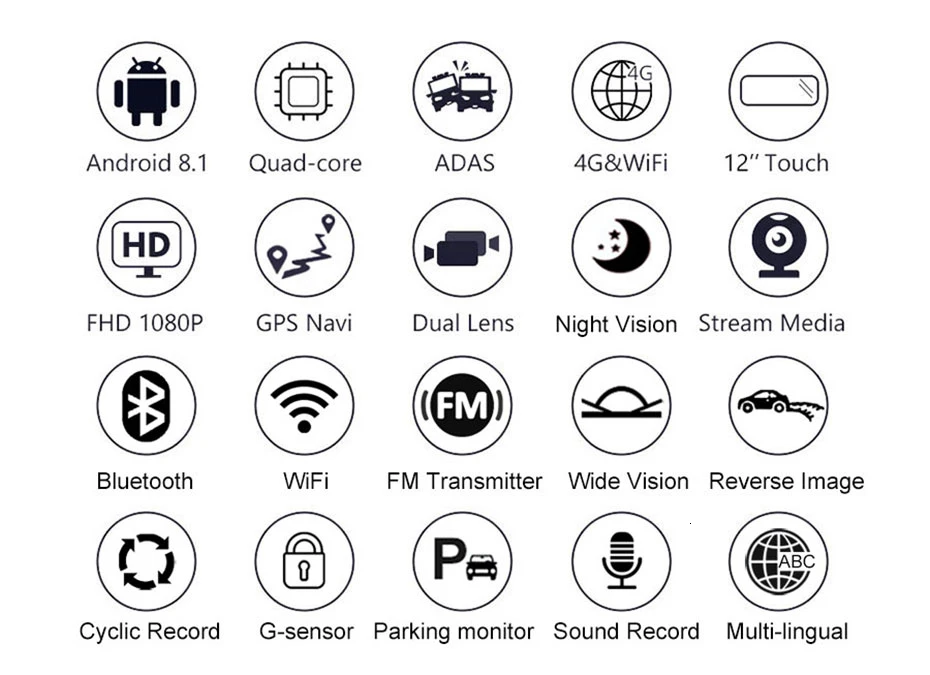 Последние 12 дюймов 4G Android 8,1 Автомобильный видеорегистратор зеркало заднего вида Dash Cam gps навигационное зеркало Dashcam Wifi ADAS камера для вождения автомобиля