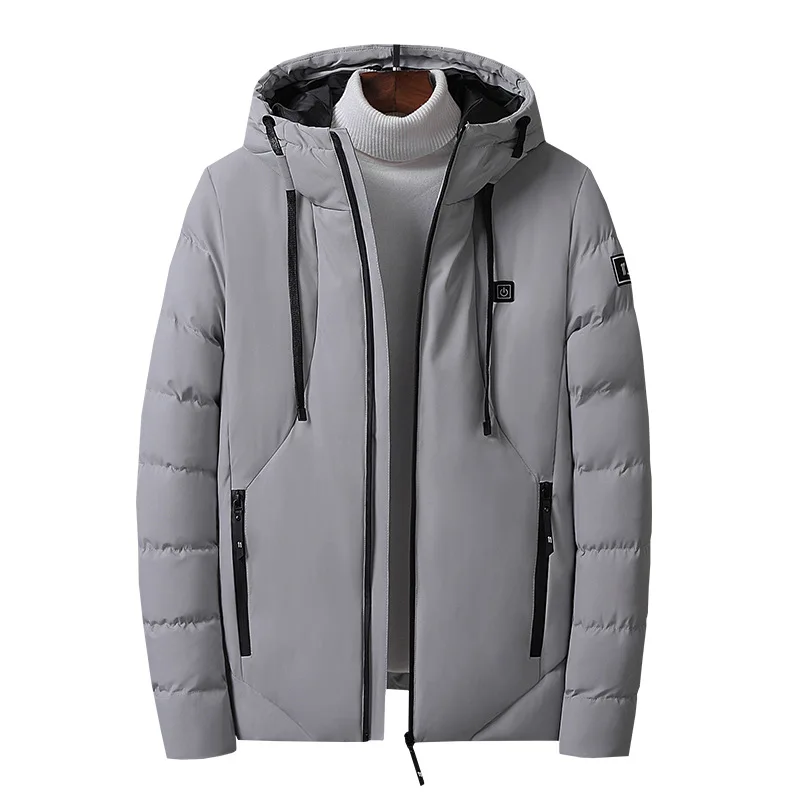 Куртки с подогревом зимняя мужская одежда USB тело теплое термо пальто с подогревом капюшоном 5XL 6XL Мужская парка верхняя одежда парка черный серый толстовки