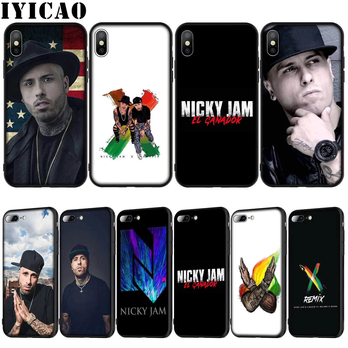 IYICAO Nicky Jam NJ Soft Silicone Cover Case for iPhone XR X XS 11 Pro Max 10 6 6S 7 8 Plus 5 5S SE Phone |
