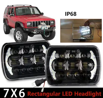 

Colight 5x7 6x7 High Low Beam Led Headlights for Wrangler YJ Cherokee XJ H6054 H5054 H6054LL 69822 6052 6053 with Angel Eyes DRL