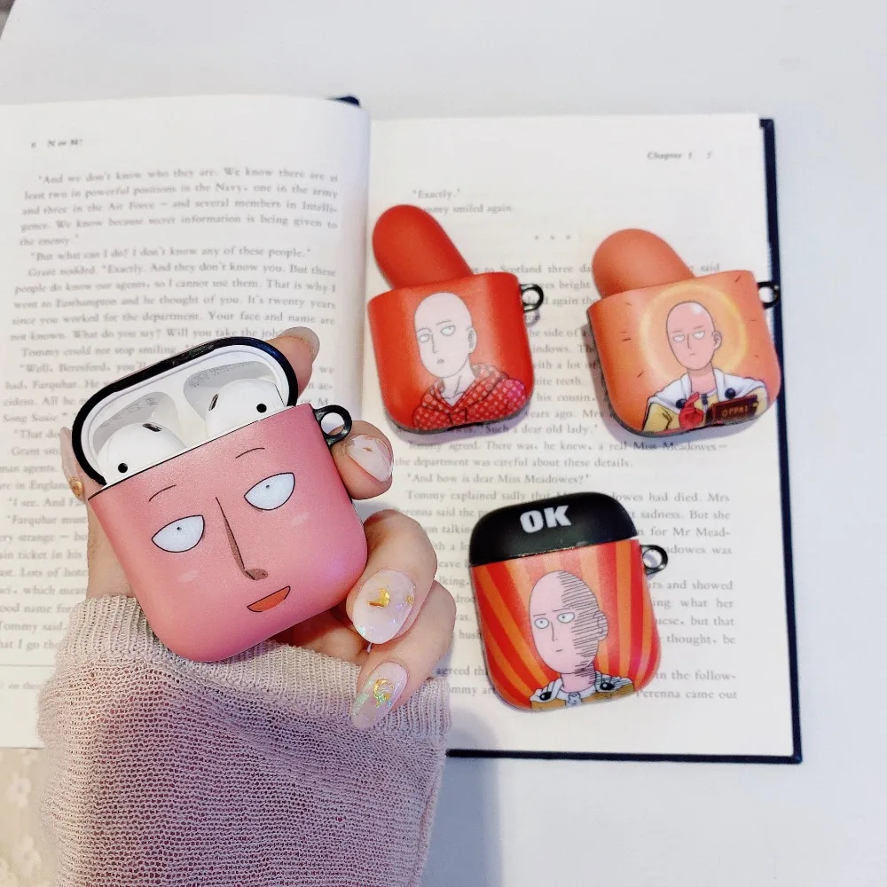 Забавный мультяшный One Punch Man для Apple AirPods 2 и 1, мягкий чехол для зарядки из ТПУ, беспроводной Bluetooth чехол для наушников