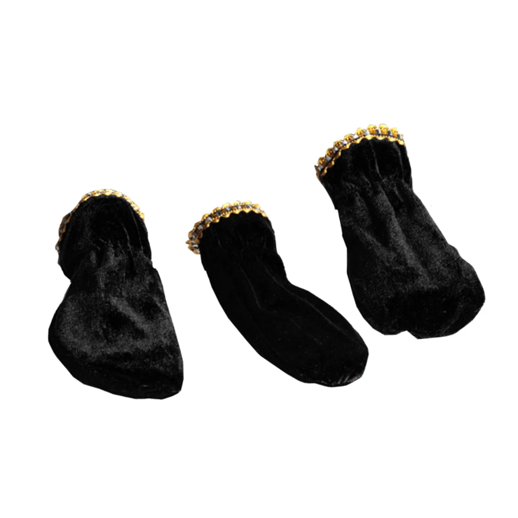 Set of 3pcs Pleuche Piano Pedal Foot Cover Case Bordered Protective Sleeve