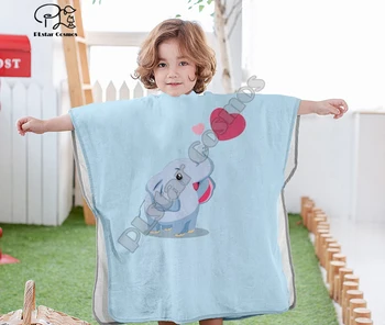 

Cartoon cute Cartoon Dumbo Hooded baby Boys and Girls Towel Wearable Bath Towel For Kids Travel 3D printed Beach Towels style-1