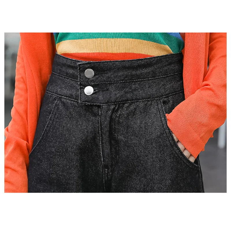 Весна 2019 женские узкие синие джинсы с высокой талией повседневные винтажные