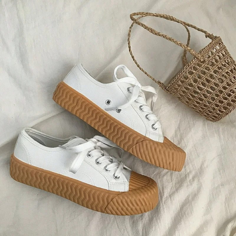 Spring Autumn Fashion Sneakers Women Shoes Classics Retro Canvas Shoes Woman Flat Lace-Up Ladies Casual Loafers Female Vulcanize