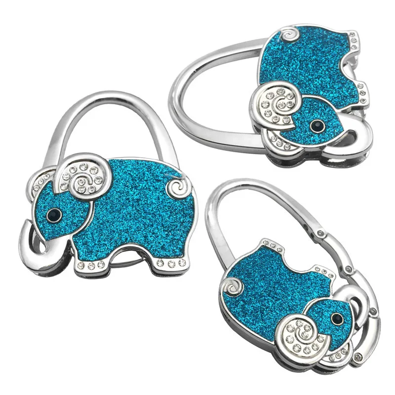 Folding Bag Hanger Hook Holder Durable Table Door Bag Hook Holder Metal Elephant Shape Handbags Wall Hanger Accessories