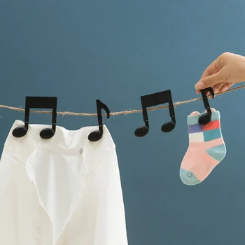 

2pcs ABS Photo Food Bag Music Notation Black Windproof Office Small Notes Clothespins Pegs Household Sealing Clip