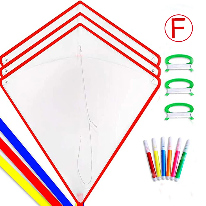 For Kids Making Kite Bulk Decorating Coloring Kite Party Pack DIY Blank Animal Painting Kite Includes handle and line 5