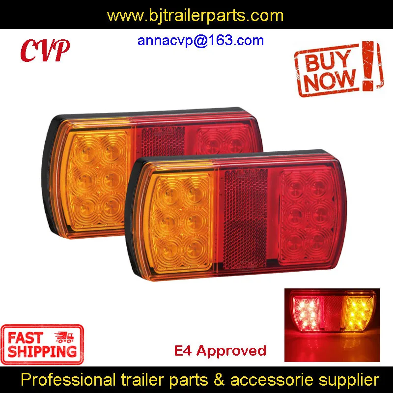 12V LED Trailer Tail Lights Lamps Submersible Waterproof Truck Boat RV Parts (2PCS/1PAIR) Camper Caravan Accessories