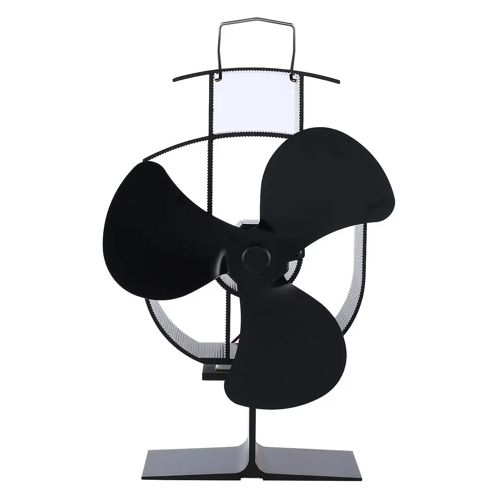 3 лопасти вентилятора вентилятор для камина Термальность Мощность профессиональный вентилятор для камина Термодинамический трилистника черный YL-401