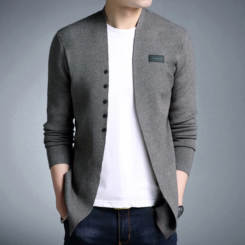 

New Arrival Fashion Mens Sweater Males Pull Style Men Brand Clothings Casual Solid Knitted Cardigan Slim Fit Homme Men's Coat