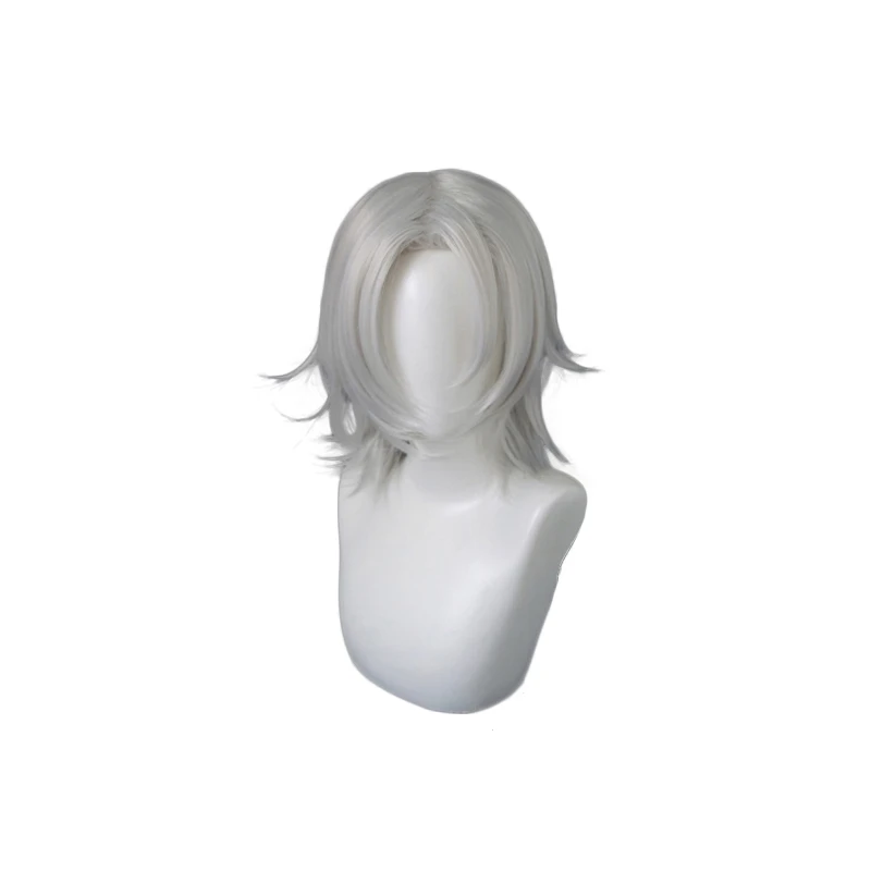 

Uzui Tengen Cosplay Wig Anime Demon Slayer Kimetsu no Yaiba Silver white shawl style Heat Resistant Synthetic hair Wigs